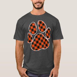 Hund Paw-utskrift med svart och Orange, buffelpapp T Shirt