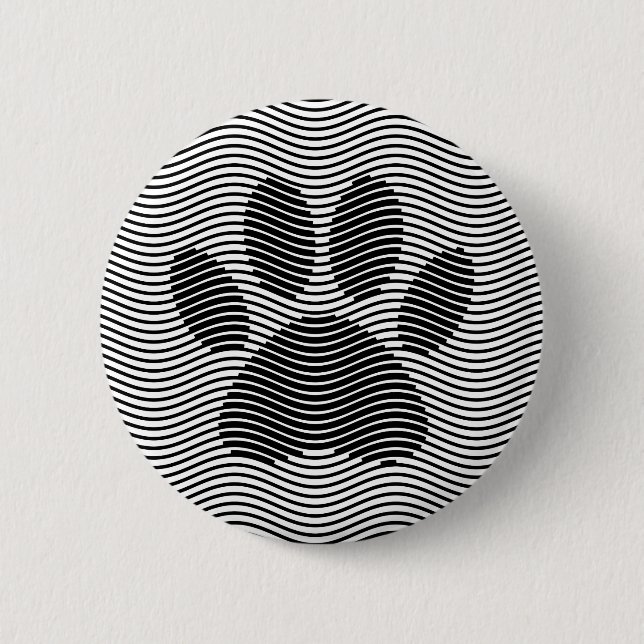 Hund Paw-utskrift på svart och vitt Vågar Knapp (Framsida)