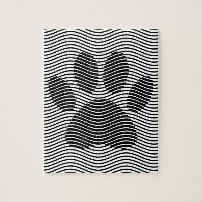 Hund Paw-utskrift på svart och vitt Vågar Pussel (Vertikal)