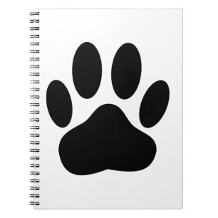 Hund Pawprint Anteckningsbok Med Spiral