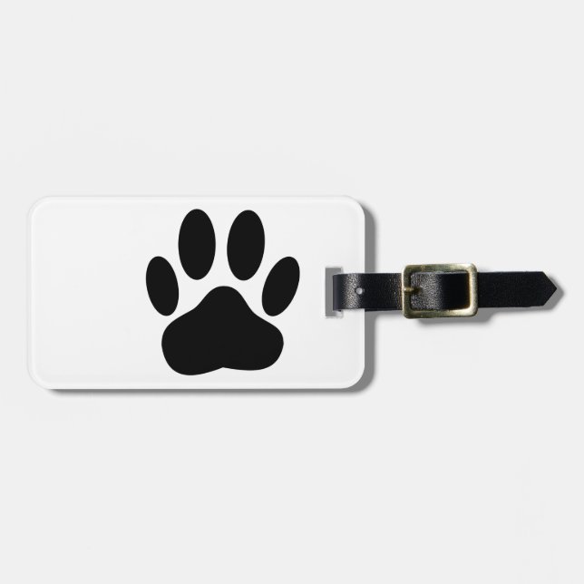 Hund Pawprint Bagagebricka (Horisontell Framsida)
