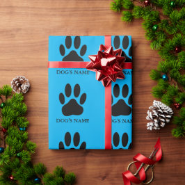 Hund pawprint Black and Blue Presentpapper