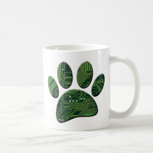 Hund Pawprint Circuit Board Kaffemugg