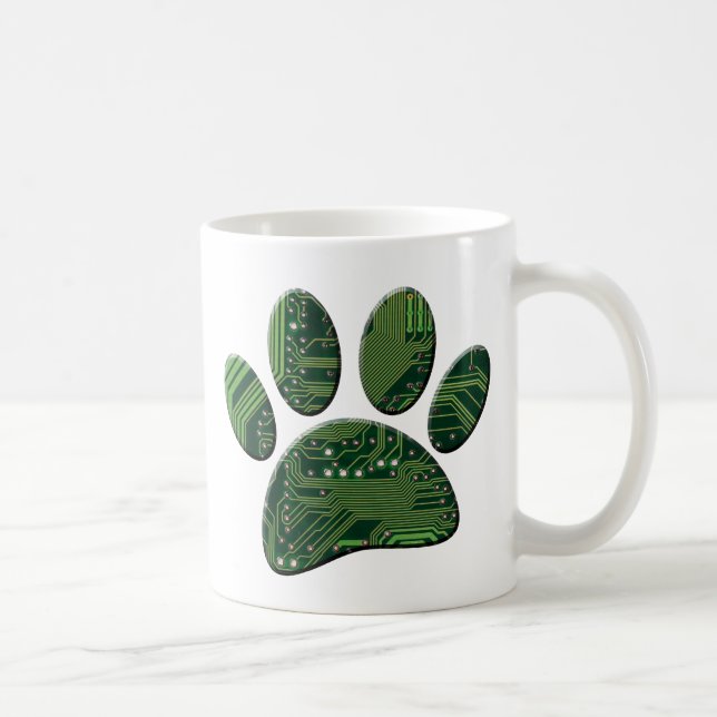 Hund Pawprint Circuit Board Kaffemugg (Höger)