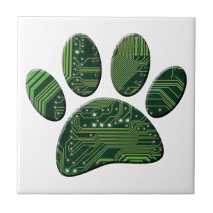 Hund Pawprint Circuit Board Kakelplatta