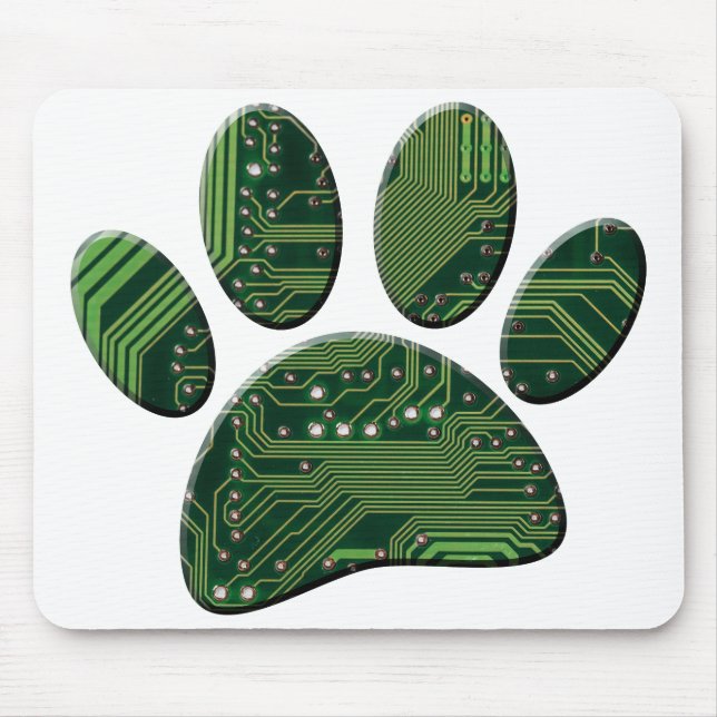 Hund Pawprint Circuit Board Musmatta (Framsidan)