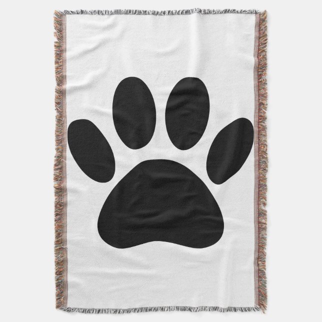 Hund Pawprint Filt (Framsidan Vertikal)