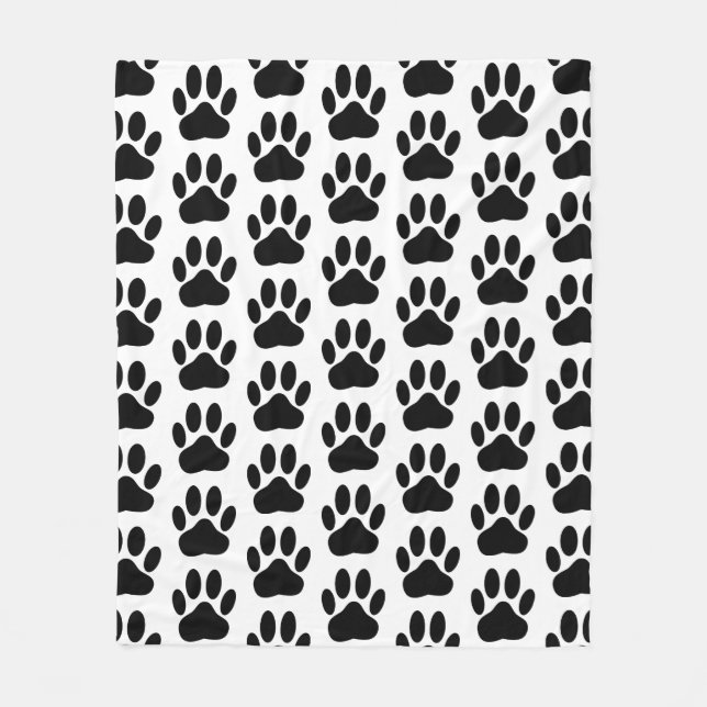 Hund Pawprint Fleecefilt (Framsidan)