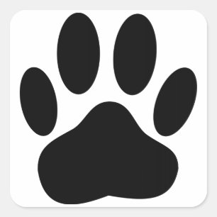 Hund Pawprint Fyrkantigt Klistermärke