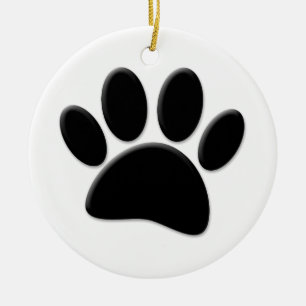 Hund Pawprint Julgransprydnad Keramik