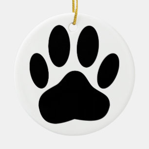 Hund Pawprint Julgransprydnad Keramik