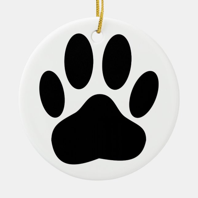Hund Pawprint Julgransprydnad Keramik (Framsidan)