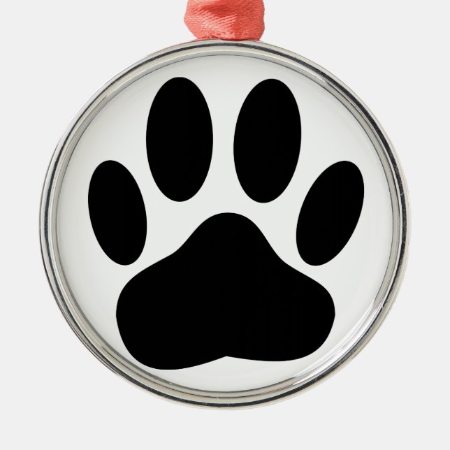 Hund Pawprint Julgransprydnad Metall (Framsidan)