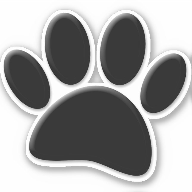 Hund Pawprint Klistermärken (Framsida)