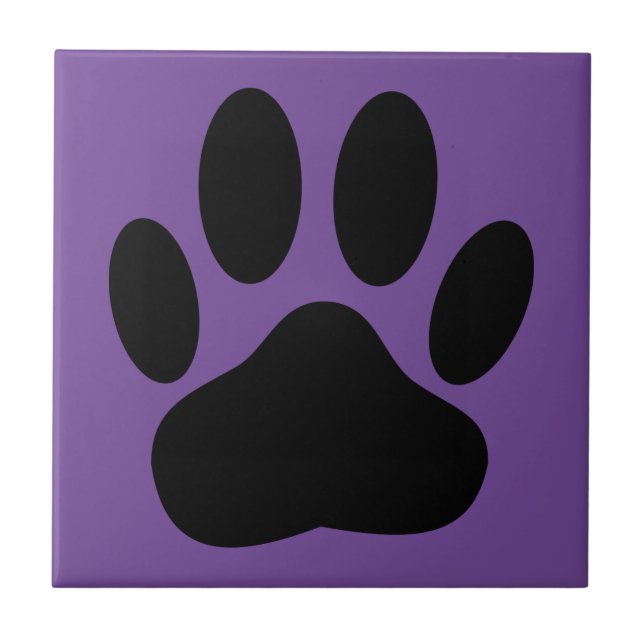 Hund Pawprint Lila - bakgrund Kakelplatta (Framsidan)