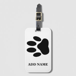 Hund Pawprint Personlig Namn Bagagebricka