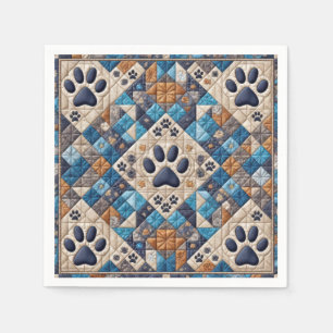 Hund Pawprint Quilt Design Pappersservett