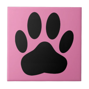 Hund Pawprint Rosa - bakgrund Kakelplatta