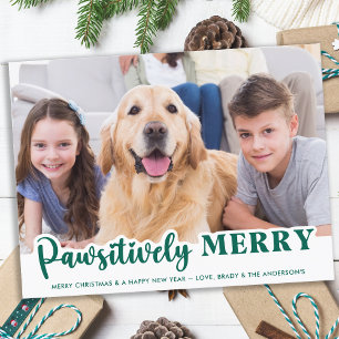 Hund Pawsitive Merry Cute Personlig Pet Photo Helg Vykort
