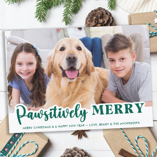Hund Pawsitive Merry Cute Personlig Pet Photo Julkort