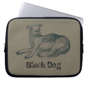 Hund. Penna teckning. Laptop Fodral