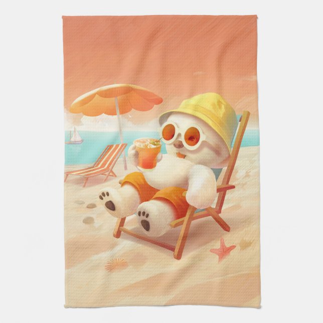 Hund - persiennläge på kökshandduk (Vertikal)