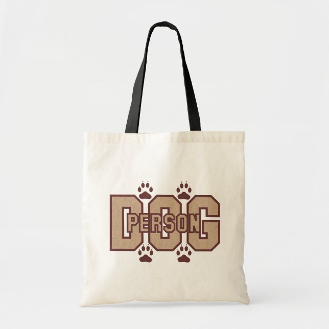 Hund person med Tassar Tote Bag Tygkasse (Framsidan)
