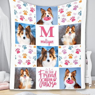 Hund Personlig 6 Pet Photo Chic Rosa Tass avtryck Fleecefilt