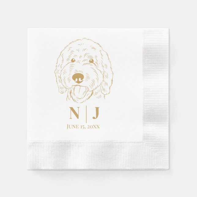 Hund Personlig Bröllop Napkins Pappersservett (Framsidan)