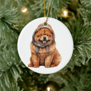 Hund personlig Chow Chow Julgransprydnad Keramik