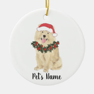 Hund personlig Chow Chow Julgransprydnad Keramik