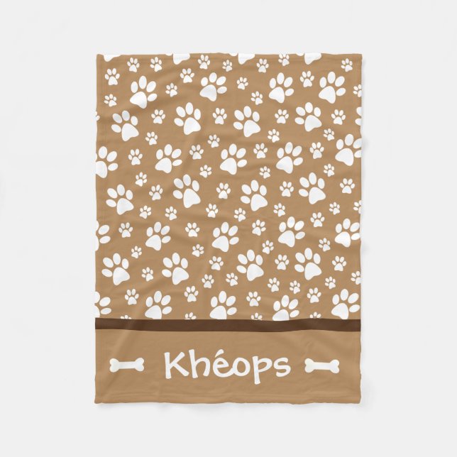 Hund personlig Paw Skriv ut Fleecefilt (Framsidan)