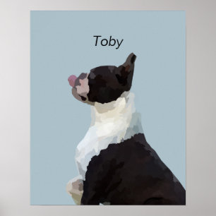 Hund personlig Watercolor Boston Terrier Poster