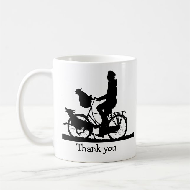 Hund Pet Animal Biking, Cycling, Bike, tack Kaffemugg (Vänster)