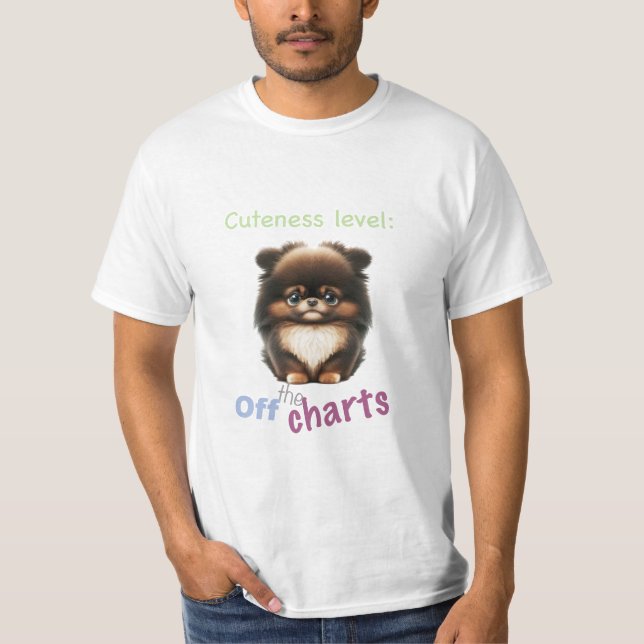 Hund Pet Cuteness Level Cute Adsible Funny Quote T Shirt (Framsida)