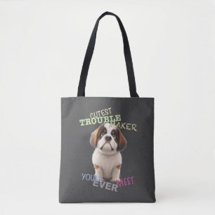 Hund Pet Cuttest Trouble Maker Cute Adsible Funny Tygkasse