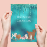 Hund Pet Grooming Sitta Business Glitter Flygblad<br><div class="desc">Den här designen kan vara personlig i det område som tillhandahålls genom att ändra fotot och/eller text. Du kan också anpassa den genom att klicka för att anpassa ytterligare alternativ och ta bort eller ändra färg i bakgrunden, lägga till text, ändra texten färg eller stil eller ta bort texten för...</div>