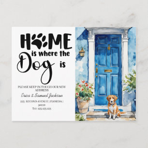 hund pet har flyttat! nytt adress tillkännagivande meddelande vykort