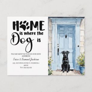 hund pet har flyttat! nytt adress tillkännagivande meddelande vykort