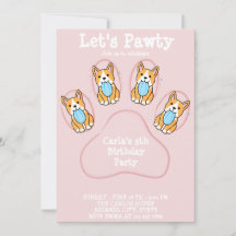 Hund Pet-inbjudan till Födelsedagskort