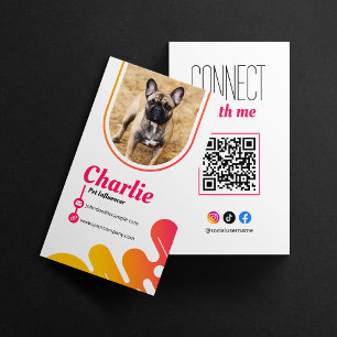 Hund Pet Influencer Photo Social Media QR-kod Visitkort