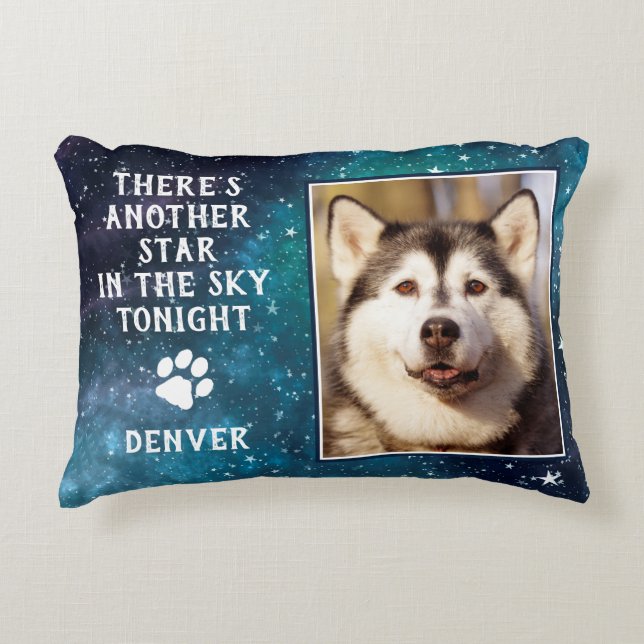 Hund Pet Memorial Memory Sympathy Photo Prydnadskudde (Framsidan)