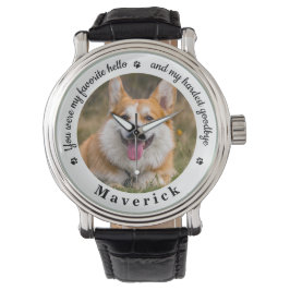 Hund Pet Memorial Modern Photo Anpassningsbar Armbandsur