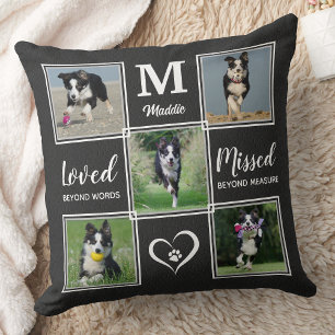 Hund Pet Memorial Pet Loss Keepsaké Photo Collage Kudde