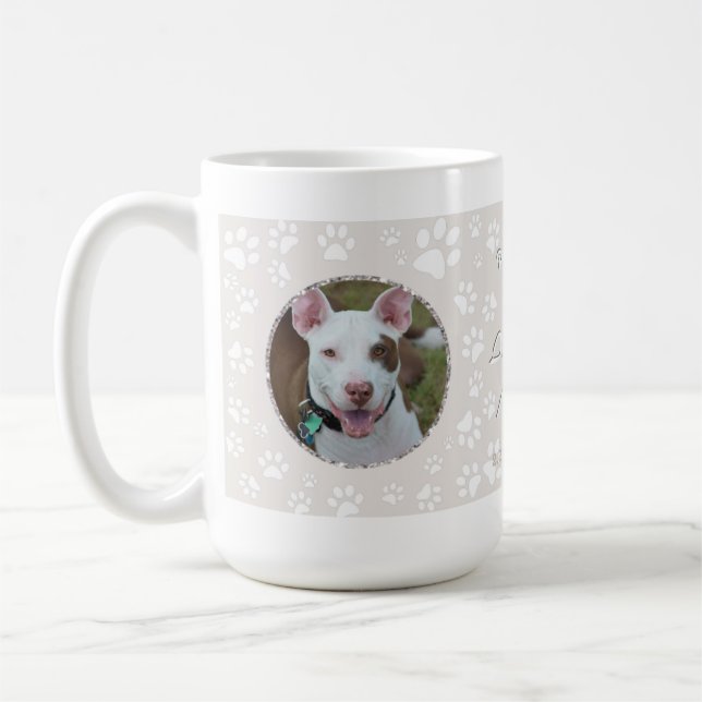 Hund Pet Memorial - Utskriftsprogrammet Bilder Paw Kaffemugg (Vänster)