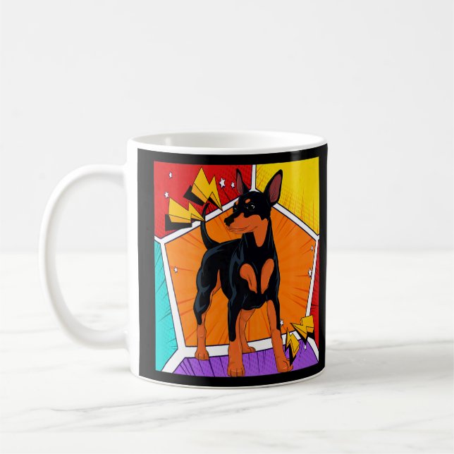 Hund Pet Min Pin Hundägare Animal Pop Min Pinscher Kaffemugg (Vänster)