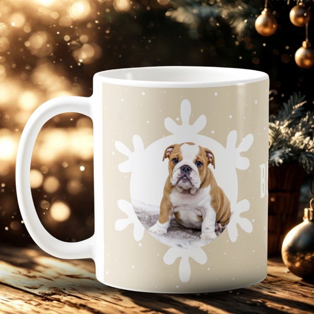 Hund Pet Namn Photo Snowflake Kaffemugg (Skapare uppladdad)