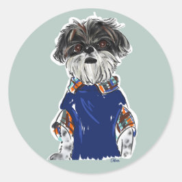 Hund Pet Parent Animal Cute Watercolor Shihtzu Runt Klistermärke