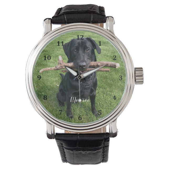 Hund Pet Personlig Namn och Photo Armbandsur (Framsida)