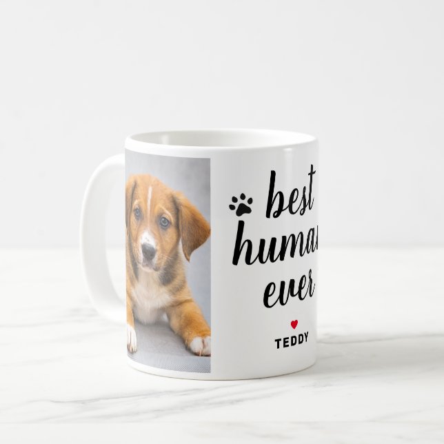 Hund Pet Photo, bästa någonsin för människor Kaffemugg (Framsida vänster)